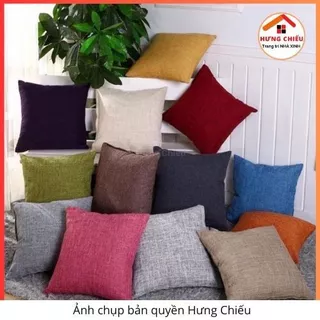 Gối tựa lưng sofa vải gai trơn một màu hiện đại 45x45cm ( chỉ vỏ gối )