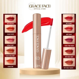 Son kem lì siêu mịn môi chuẩn màu lâu trôi dưỡng ẩm Grace Face Velvet Matte Lipstick 4ml