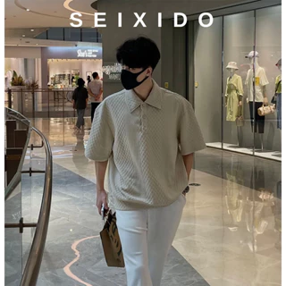 Áo polo Dáng Rộng SEIXIDO phong cách retro Mỹ | Thời Trang Cho Nam N16
