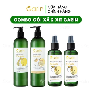 Combo 1 dầu gội 1 dầu xả 2 xịt tóc tinh dầu bưởi kích mọc tóc Garin giảm rụng dưỡng tóc chắc khỏe