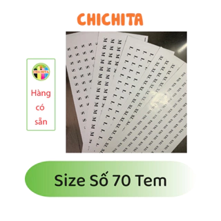 [MUA 10 TẶNG 1] (Có sẵn) 70 Tem dán size quần áo. Chichita