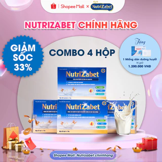 [ƯU ĐÃI] Combo 4 Hộp Sữa Hạt Tiểu Đường NutriZabet - Giúp Ổn Định Đường Huyết, Ngăn Ngừa Biến Chứng