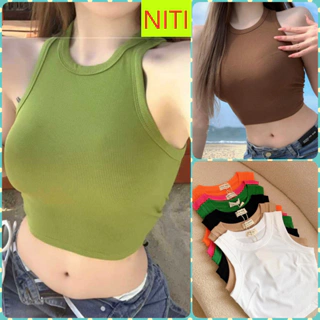 [CRTUN1492] ÁO CROPTOP KIỂU LỬNG NỮ 3 LỖ KHÔNG TAY MÀU TRẮNG ĐEN XANH HỒNG NÂU HỒNG MÁT MẺ DÀY DẶN XỊN SÒ