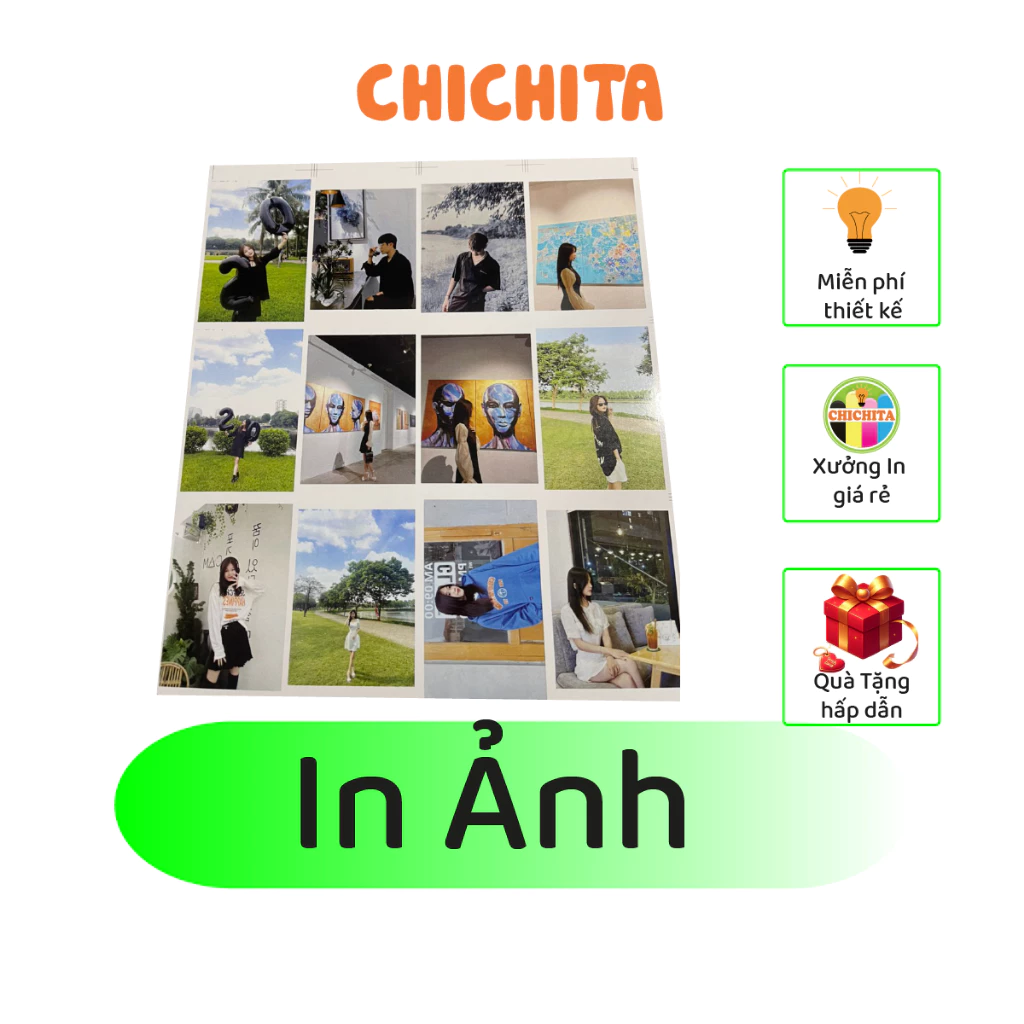 Set 10 - In ảnh bo góc theo yêu cầu 6x9 và 6x6cm, in 1 mặt, CHICHITA cán bóng, cán mờ (in tối thiểu 20 cái)