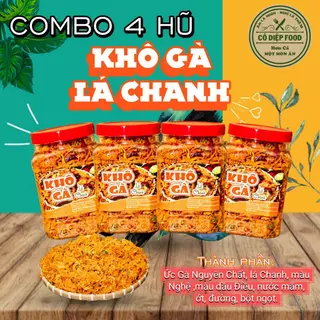 Combo 2KG ( 4 Hủ 500Gram) Khô Gà Lá Chanh / Bơ Tỏi 500Gram Thơm Ngon [ CÔ DIỆP FOOD] Snack Ăn Vặt