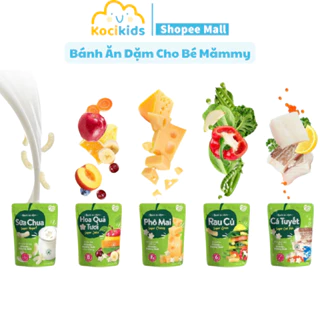 Bánh ăn dặm Mămmy vị rau củ, sữa chua, cá tuyết, rong biển, hoa quả, phô mai túi zip 25 gram dành cho bé từ 6 tháng tuổi