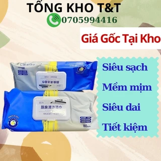 [COMBO 5 GÓI ]Khăn giấy ướt lau bếp 80 tờ đa năng Giấy Uớt Vệ Sinh Nhà BếpSiêu Dai An Toàn Cho Da Tay Cỡ Lớn