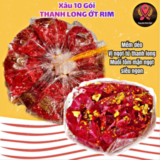 (10 Bánh TẶNG 1) COMBO 10 Gói Bánh Tráng Sợi THANH LONG TRỘN MUỐI TÔM ỚT RIM SIÊU CAY