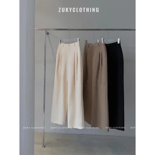 ZUKY CLOTHING Quần Tây Dài Xếp Ly Dáng Suông Sang Trọng phù hợp tiệc đi làm.