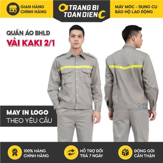 Quần áo bảo hộ lao động TN03 vải kaki đẹp, bền màu, vải mát, áo có phản quang cho kỹ sư công nhân, kỹ sư