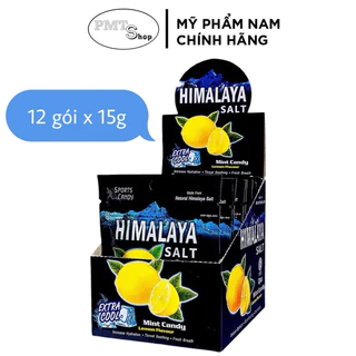 Hộp 12 gói Kẹo ngậm Himalaya Salt hương chanh muối bạc hà the mát 15g Extra Cool Mint Candy Lemon Flavour