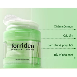 [Chính hãng] Toner Pad Cấp Ẩm Làm Dịu Da & Tẩy Tế Bào Chết Torriden Balanceful Toner Pad 60 miếng