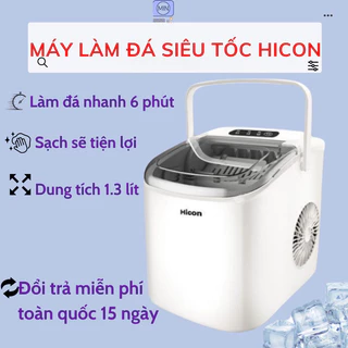 Máy Làm Đá Viên Hicon Tủ Đá Mini Gia Đình Tạo Đá Siêu Tốc Trong 6 Phút, hàng chính hãng Bảo Hành 12 Tháng