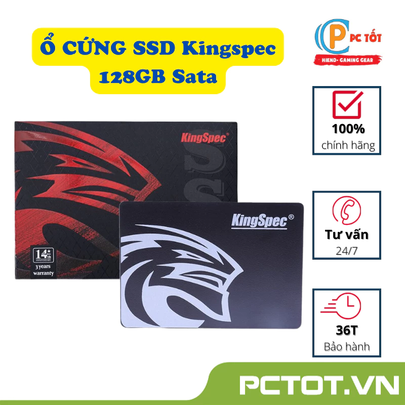 Ổ cứng SSD Kingspec P3-128 2.5 Sata III 128Gb - Chính hãng Mai Hoàng phân phối