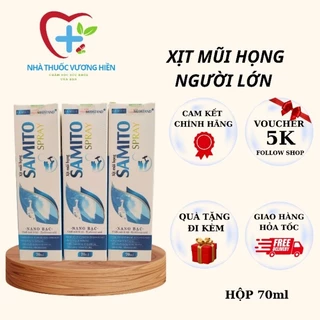 Xịt mũi họng Người lớn SAMITO SPRAY Nano bạc  - Rửa và vệ sinh mũi họng, bảo vệ đường hô hấp