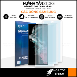 Dán dẻo s23 ultra s22 s21 s20 ultra s10 s9 s8 s7 note 20 ultra note 10 9 8 plus trong suốt chính hãng GOR combo 3 miếng