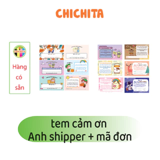 Tem dán Cảm ơn anh shipper Chichita  10x6cm có sẵn