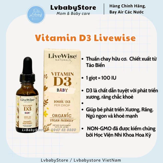 Vitamin D3 thuần chay Livewise cho bé sơ sinh