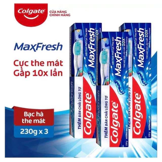 Combo 3 kem đánh răng Colgate maxfresh 225g tặng kèm bàn chải