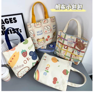 Túi xách Canvas Túi Tote Đeo Vai đa năng không khoá kéo tiện dùng kích thước 27cm x 31cm