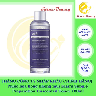 Nước Hoa Hồng Klairs Supple Preparation Unscented cho da nhạy cảm (180ml)