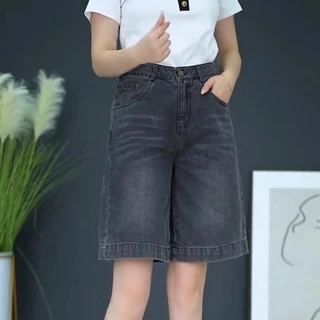 Quần short Jean Nữ, Lưng Cao Ống Suông BigSize 38kg - 70kg (JN)