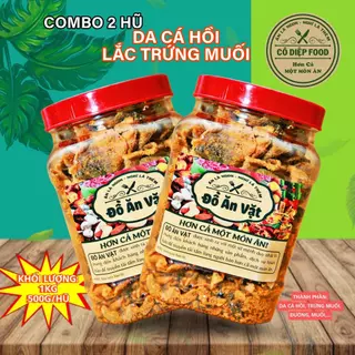 Da Cá Hồi Lắc Trứng Muối Giòn Thơm Béo Ngon - Hủ 500Gram/1Kg [ Cô Diệp Food] Đồ Ăn Vặt Snacks