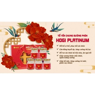 Yến Sào HOGI PLATINUM 20% Tổ Yến Chưng Đường Phèn | Hộp 6 Hũ X 70ml