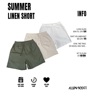 Quần Đùi Short Nam Vải Đũi LINEN Trên Gối NAM (3 MÀU)