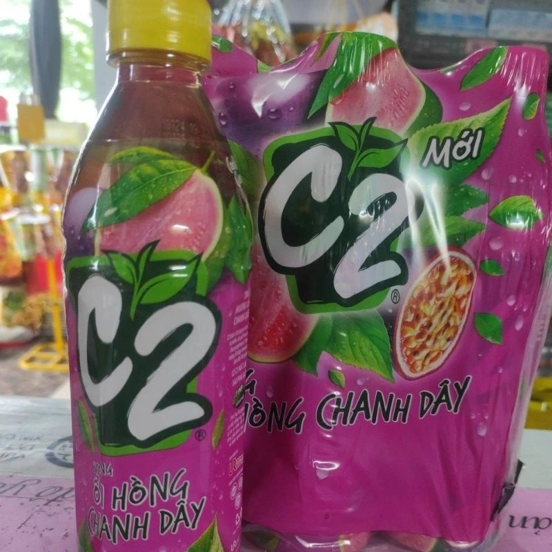 Lốc 6 chai nước  C2 hương ổi hồng chanh dây 455ml