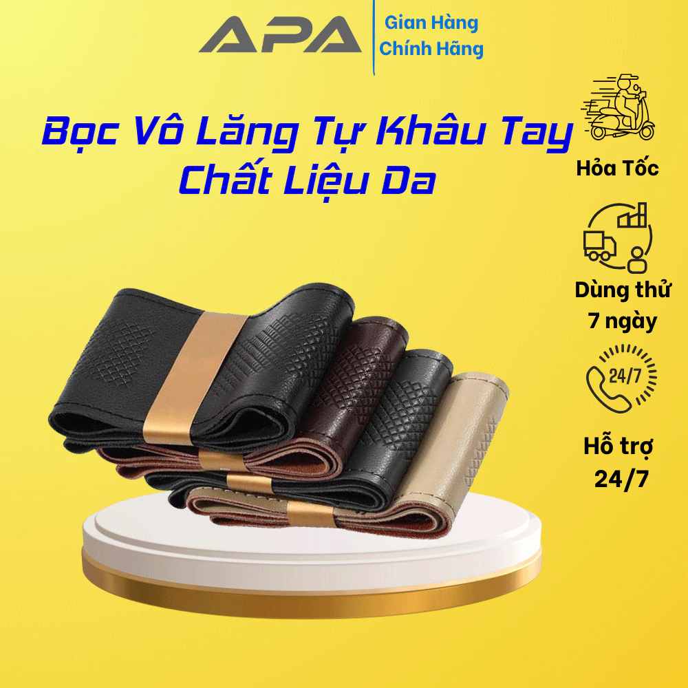 Bọc vô lăng ô tô ⚡MỚI NHẤT⚡ tự khâu tay, bọc da mềm đẹp bảo vệ lớp da nguyên bản của xe