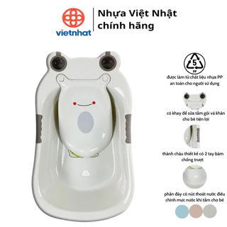 Chậu tắm ếch cao cấp cho bé có van thoát nước Việt Nhật 2203 - Nhựa Việt Nhật chính hãng