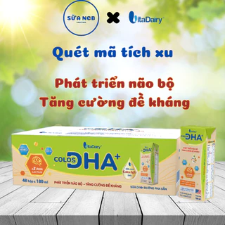 Sữa pha sẵn Colos DHA+ VitaDairy - Thùng 48 Hộp - Phát triển não bộ