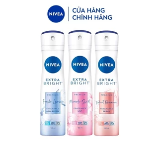 Xịt ngăn mùi NIVEA dưỡng sáng hương nước hoa (Tươi mát/Ngọt ngào/Quyến rũ) 150ml