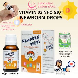 (Chính Hãng) Vitamin D3 nhỏ giọt Newborn Drops Dạng Nhỏ Giọt Hỗ Trợ Hấp Thu Canxi, Giúp Phát Triển Chiều Cao, Chắc Khỏe