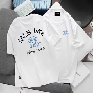 Áo Phông MLB nam nữ , Áo Thun MLB Nam Nữ Chữ ny xanh In Nhiệt Cao Cấp Chất Liệu 100% Cotton Co Giãn 2 Chiều