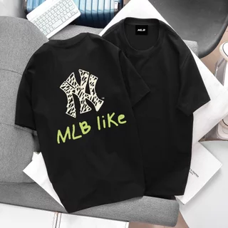 Áo Phông MLB nam nữ , Áo Thun MLB Nam Nữ Chữ NY viền gạch chéo In Nhiệt Cao Cấp Chất Liệu 100% Cotton Co Giãn 2 Chiều