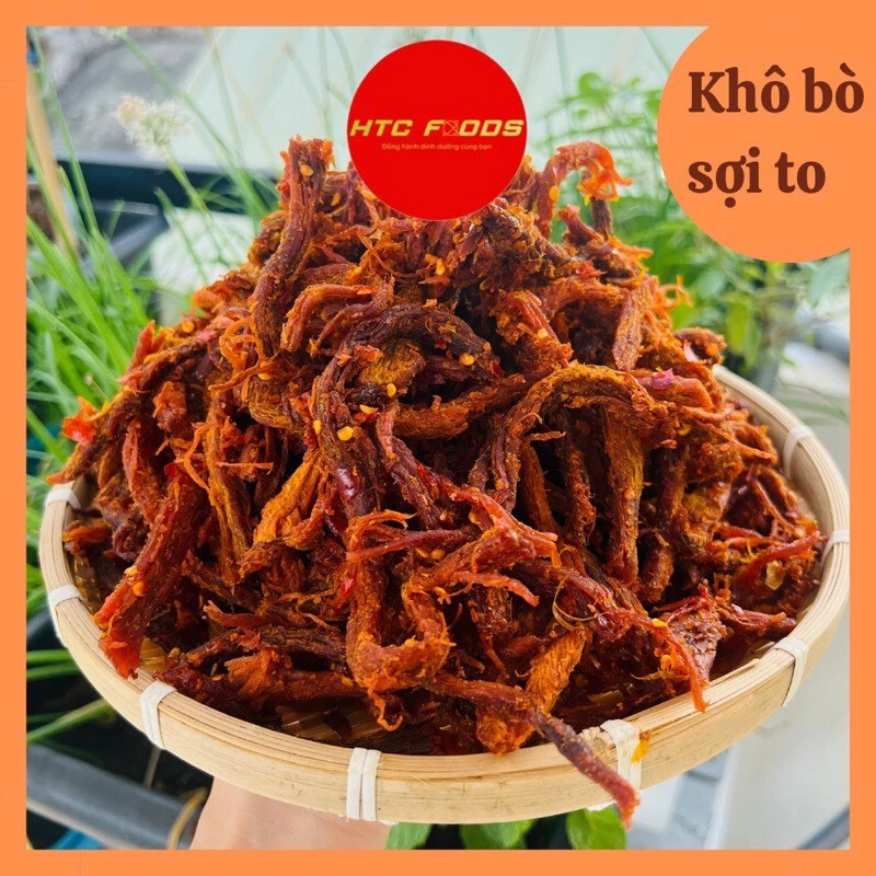 Khô bò sợi to nhà làm loại 1, Khô bò xé sợi thơm ngon, bò khô dai, đậm vị,ngọt thịt,chất lượng số 1, 500g/1000g, HTC khô