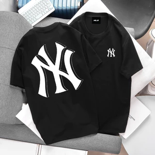 Áo Thun MLB Nam Nữ, Áo Thun MLB Nam Nữ Chữ NY trắng In Nhiệt Cao Cấp Chất Liệu 100% Cotton Co Giãn 2 Chiều