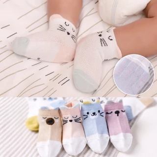 Set 5 đôi tất lưới điều hòa cổ thấp Kid's Sock's chất liệu cotton mềm mại thoáng khí cho bé từ 0-2 tuổi