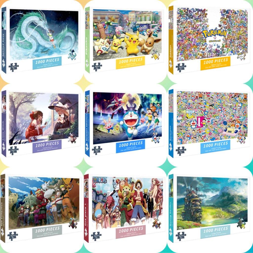 Tranh xếp hình jigsaw puzzle 1000 mảnh câu đố ghép hình anime 50x75 cm Naruto Totoro One Piece Touhou Pokemon Doraemon