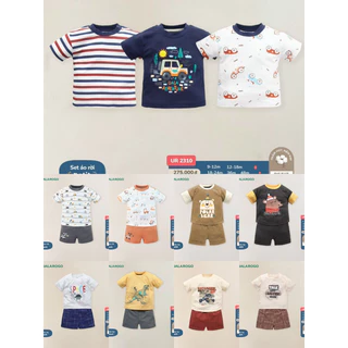 [Ualarogo] Bộ cộc tay chất cotton/petit/bamboo cho bé từ 9 tháng đến 3 tuổi