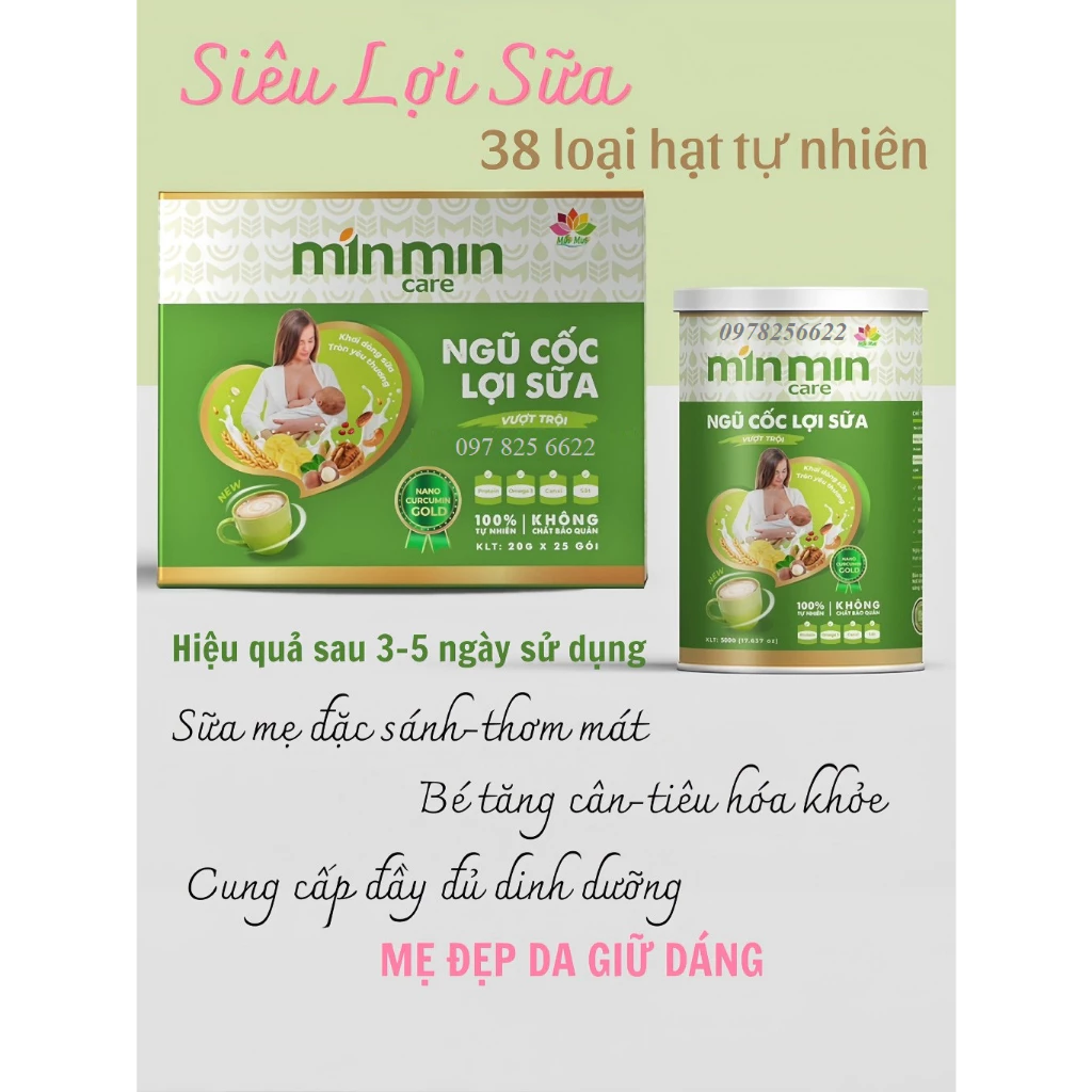 Ngũ cốc lợi sữa Min Min care 38 loại hạt 500g