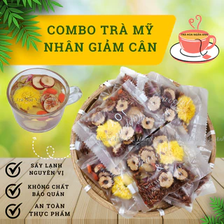 Combo 25-35 gói trà thảo mộc gạo lứt mỹ nhân đẹp da giảm cân ,tăng tuần hoàn máu, điều hòa huyết áp -Trà Hoa Ngân Anh