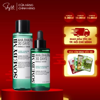 Combo Toner & Serum giảm mụn Some by mi AHA-BHA-PHA 30 DAYS MIRACLE TONER