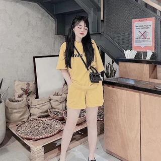 Bộ mặc nhà nữ mùa hè , đồ bộ bigsize chất cotton Gemmy House in chữ Miu