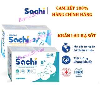 Hộp 5 Gói Khăn Lau Hạ Sốt SACHI cho Bé - Lau Hạ Nhiệt Giảm Sốt Ngăn Ngừa Co Giật, Làm Mát Rôm SHC