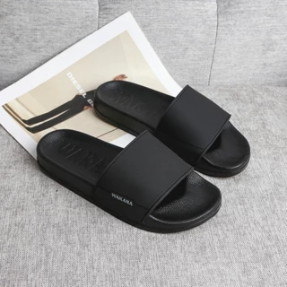 Dép quai ngang WAKANA Unisex Slipper Màu Đen Trẻ Trung WK007  - Hàng Chính Hãng