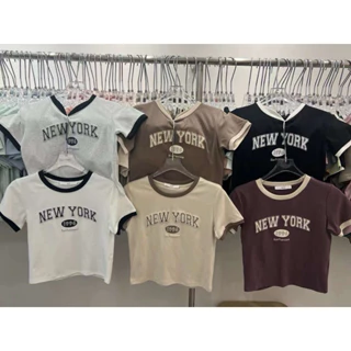 Áo croptop cotton ngắn tay