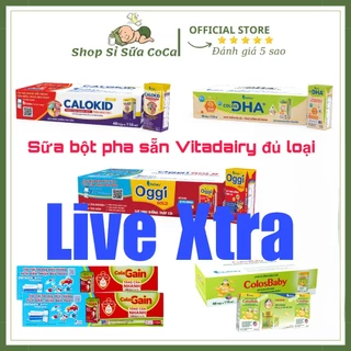 [Live Xtra]Thùng 48 hộp Sữa Pha Sẵn Vitadairy Colosbaby,Colos Gain,DHA,Oggi,Vitagrow 110ml/180ml